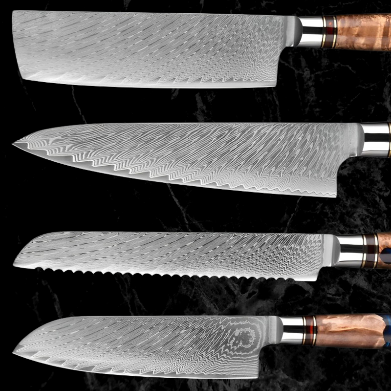 Sophisticate Knife Set 6-Pieces Japanese Damascus Steel