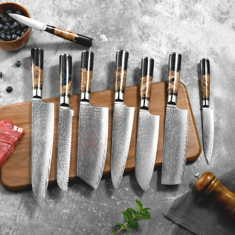 Sophisticate Knife Set 6-Pieces Japanese Damascus Steel