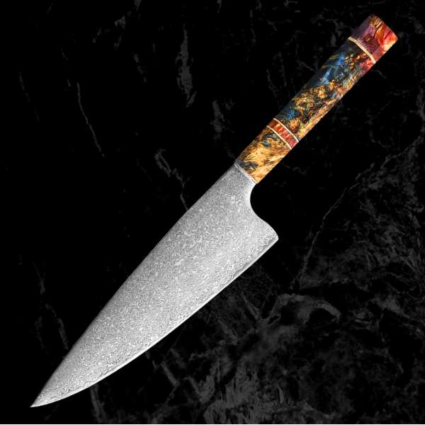 Unique Colourful Culinary Blade Set 5-Pieces Japanese Damascus Steel