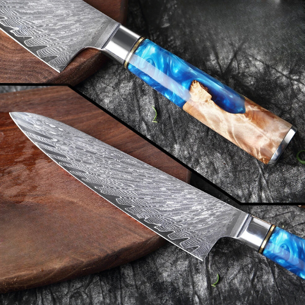 Blue Wave 7-Piece Knife Set. -TOP LINE COLLECTION